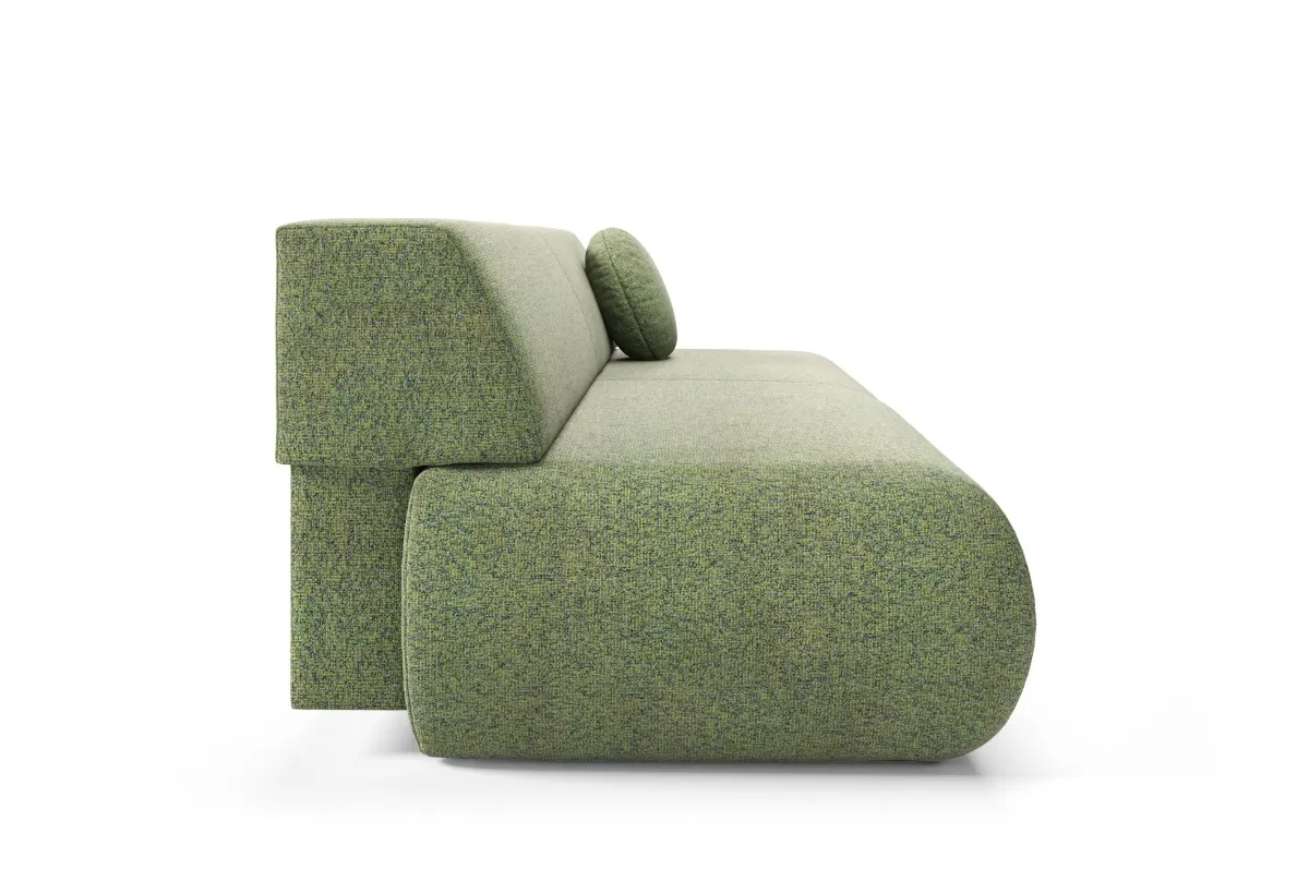 Sofa rozkładana z pojemnikiem PUENTE 214 cm zielona