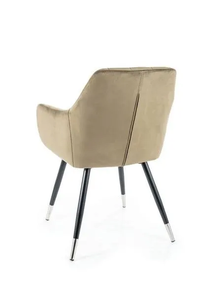 KRZESŁO NUXE VELVET CZARNY/CHROM STELAŻ/OLIWKA BLUVEL 77 SIGNAL - NUXEVCOL