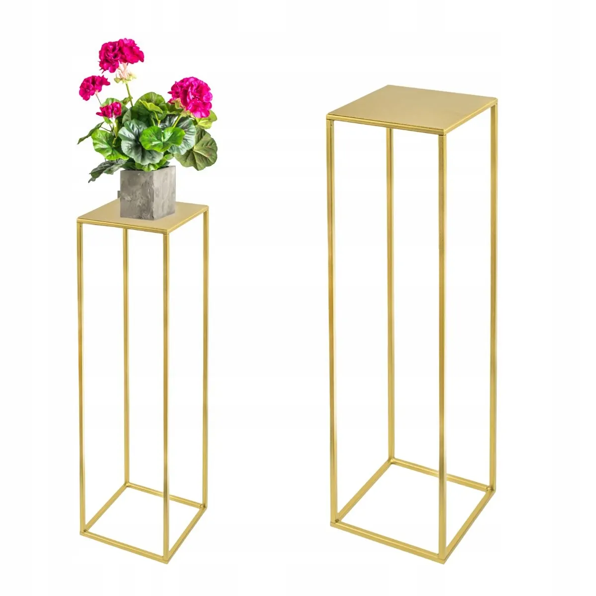 Kwietnik stojący metalowy EVRON L złoty Roślina doniczkowa, Słoik, plantator, Ceramika, Wazon