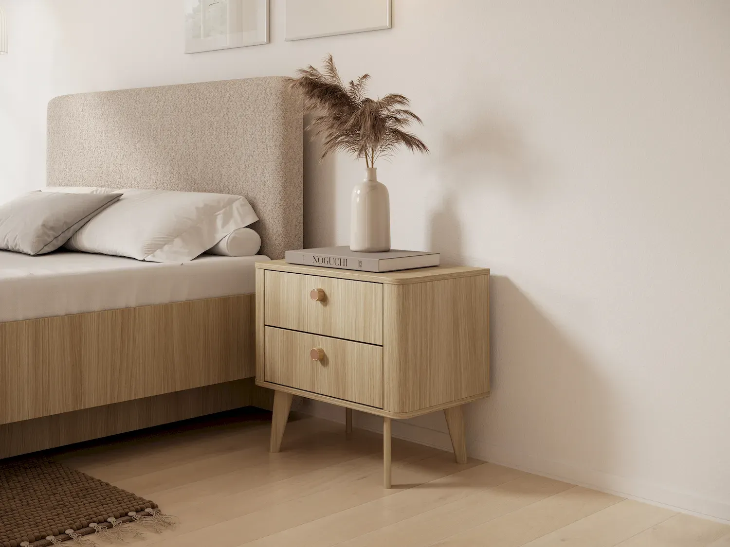 Szafka ncna z 2 szufladami VIKI dąb barista - LA_VIKI_STOLIK_NOCNY_2S