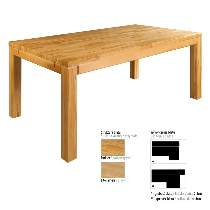 Stół dębowy 140x90 ST303 Naturalny DREWMAX Stolik kawowy, Meble, Tabela, Stół do jadalni