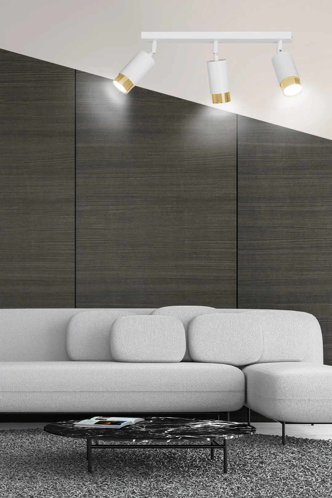 Lampa sufitowa HIRO Biały/Złoty 963/3 - 963/3