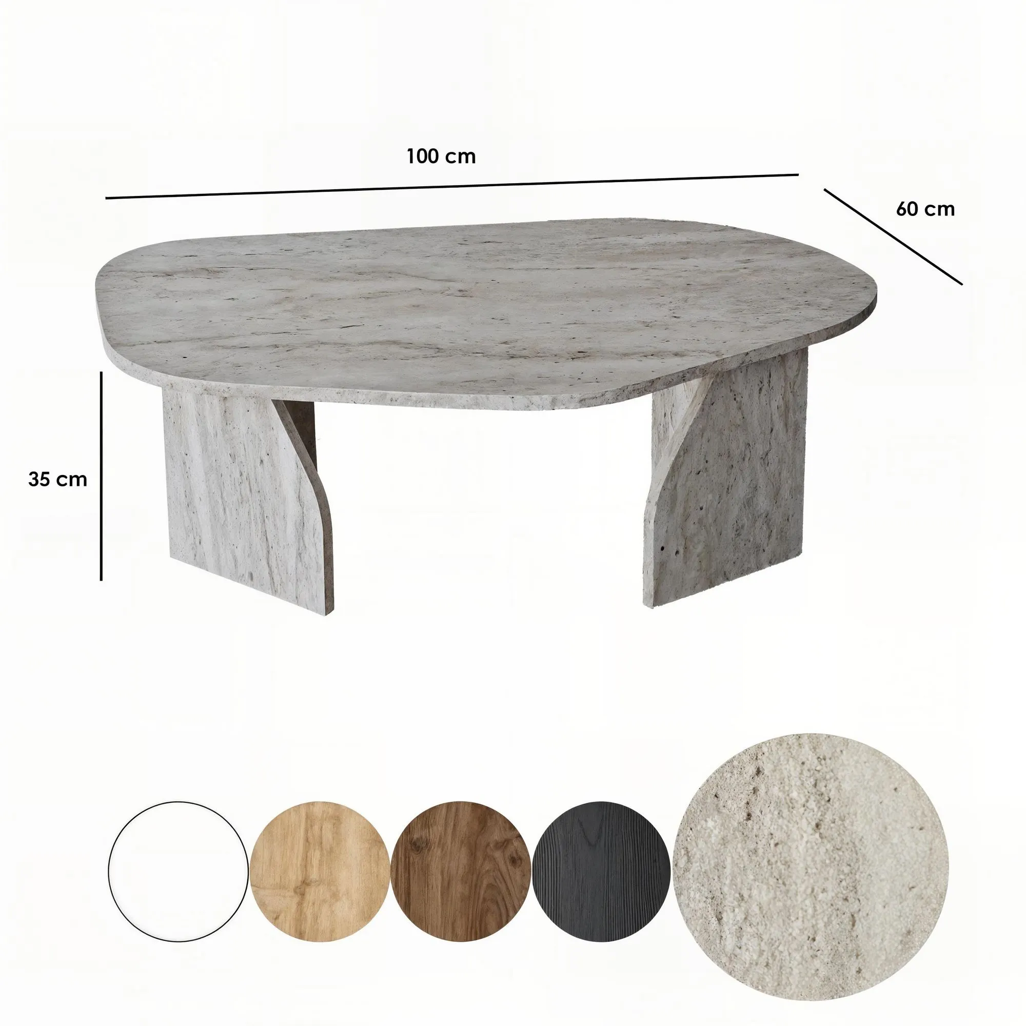 Stolik kawowy ROCK 60x100 trawertynowy - ASI_552NOS2572