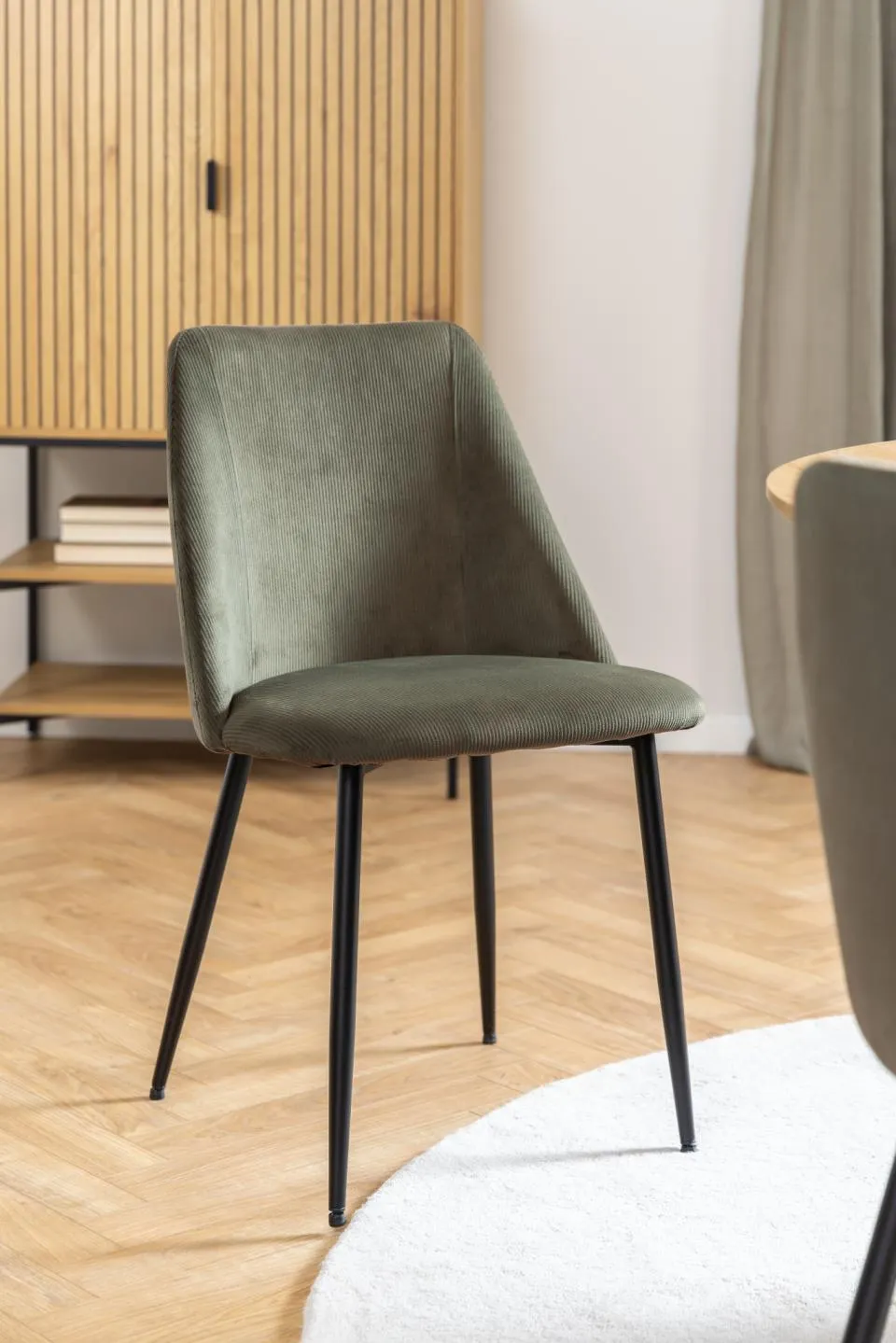 Krzesło tapicerowane SANTIAGO 4-szt. oliwkowy/czarny - 0000092610