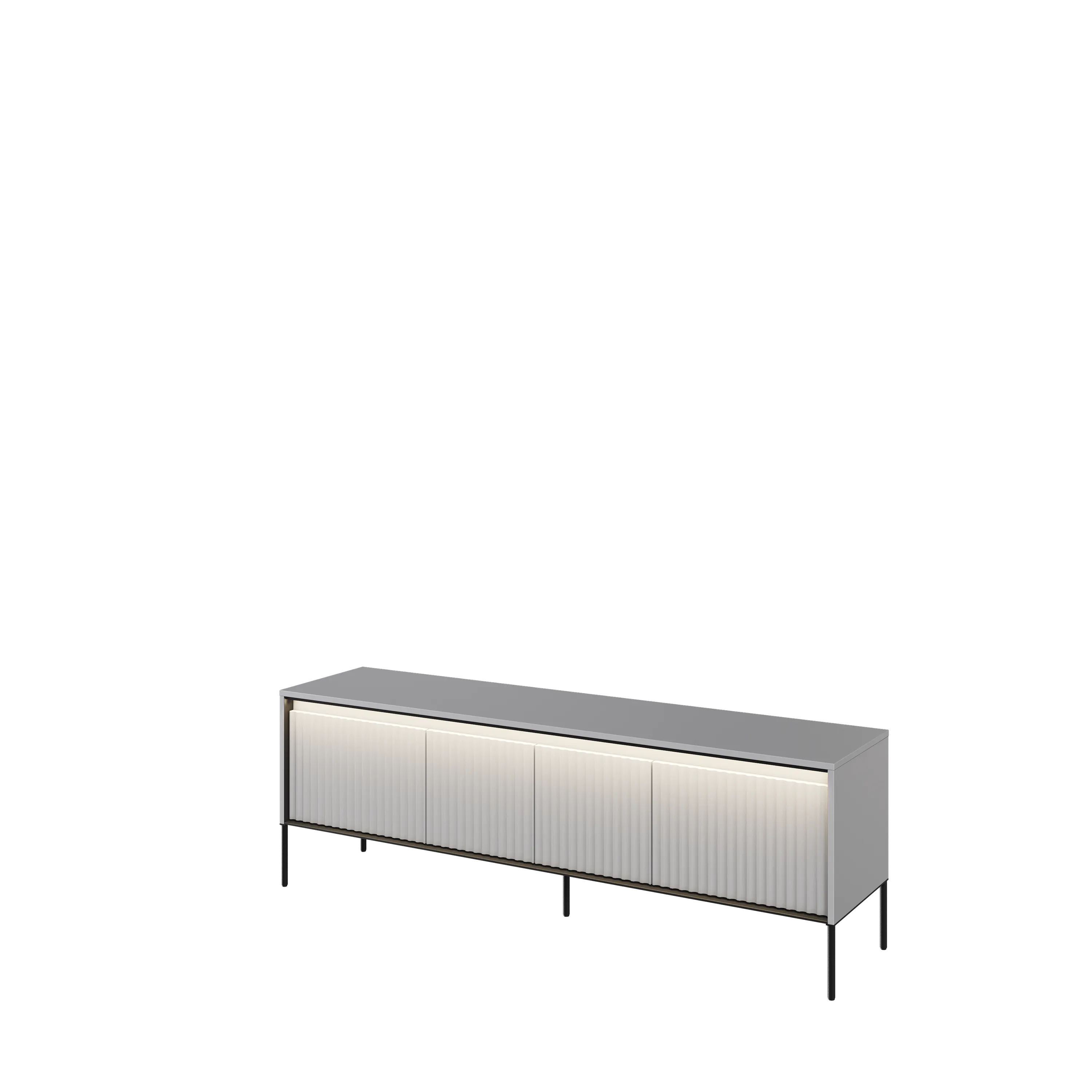 Szafka RTV z oświetleniem TREND TR-05 4D 167 cm szary/czarny - TR5SC-V2