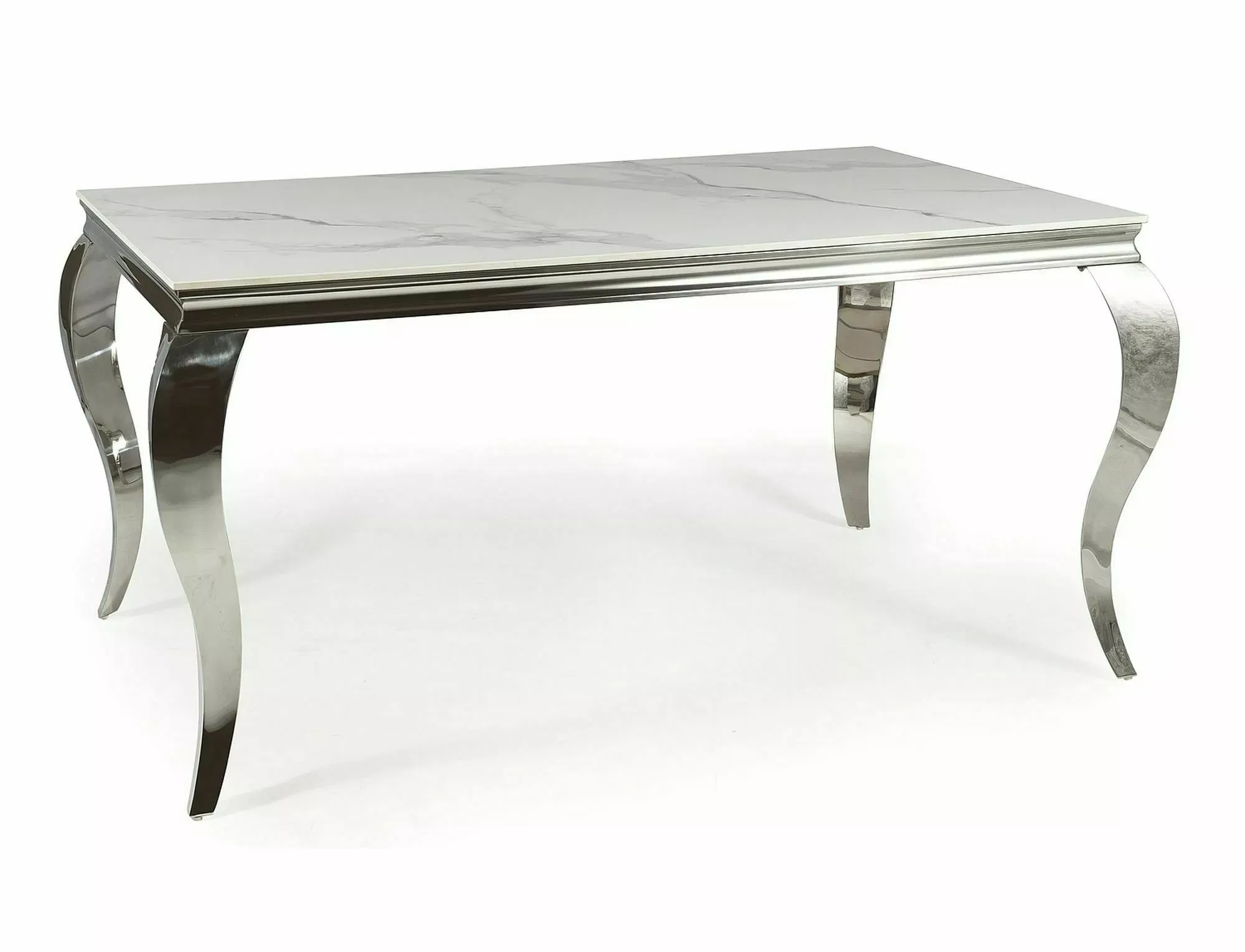 Stół jadalniany ceramiczny PRINCE CERAMIC 90x150 biały efekt marmuru/chrom Signal