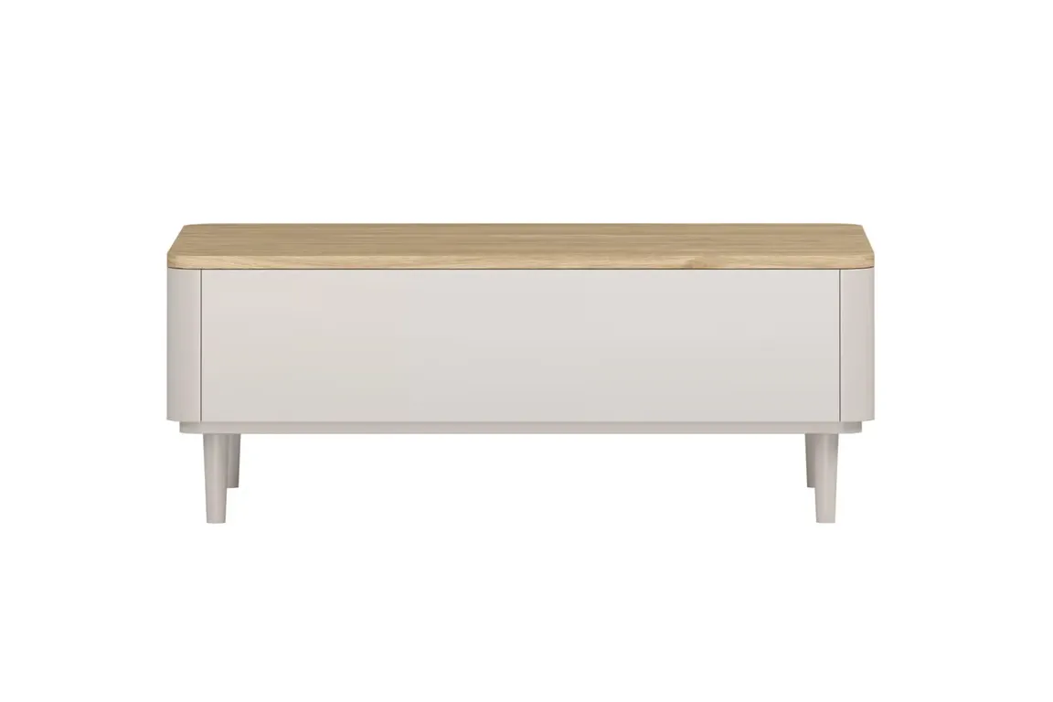 Stolik kawowy z 2 szufladami ELIVO 60x100cm drewniane nogi cashmere dąb olejowany — zdjęcie 2