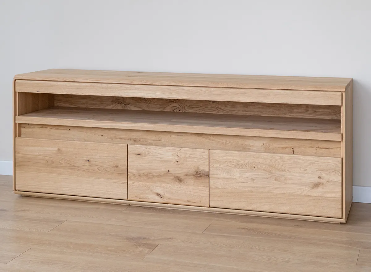 Szafka RTV drewniana DIVISIONE listwa led 165 cm dąb olejowany - ZIDIV09