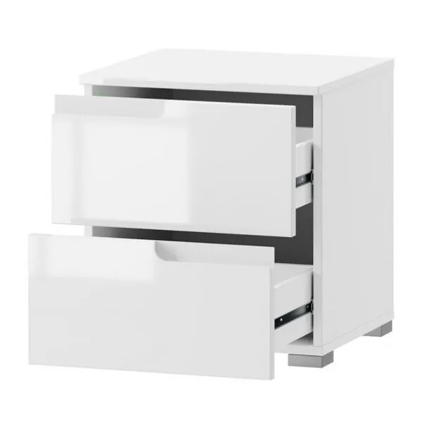 Szafka nocna SELENE 32 z szufladami biały połysk 47x42x40cm - TH-100-0416