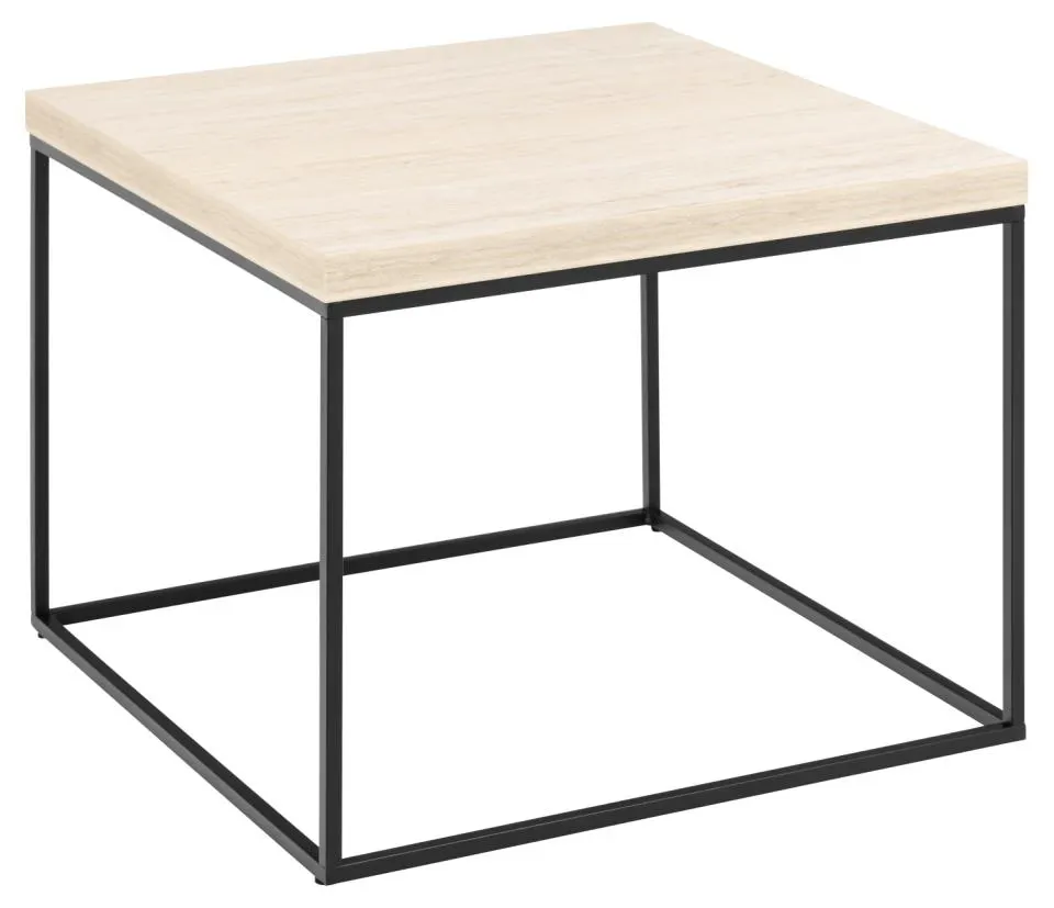 Stolik kawowy AMARA 60x60x45 cm Efekt drewna, Czarny