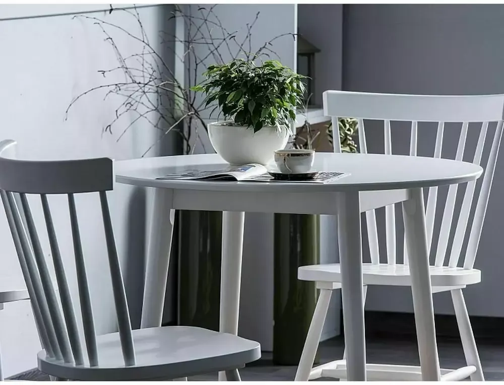 Stół okrągły LARSON biały 90x90 Signal - LARSONB90