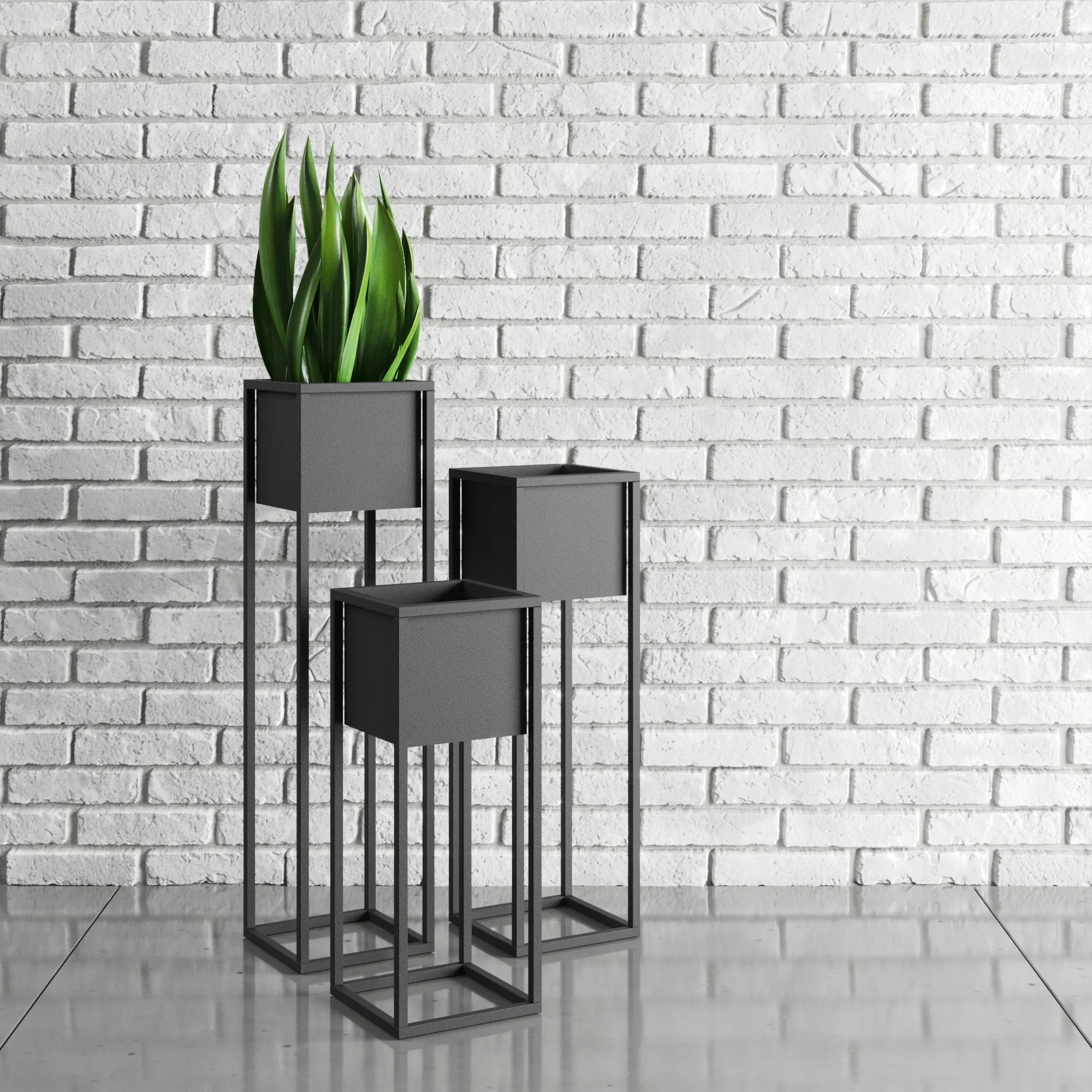 DONICZKA-osłonka na donice metalowa NANTES S czarna - LD_TZ000029