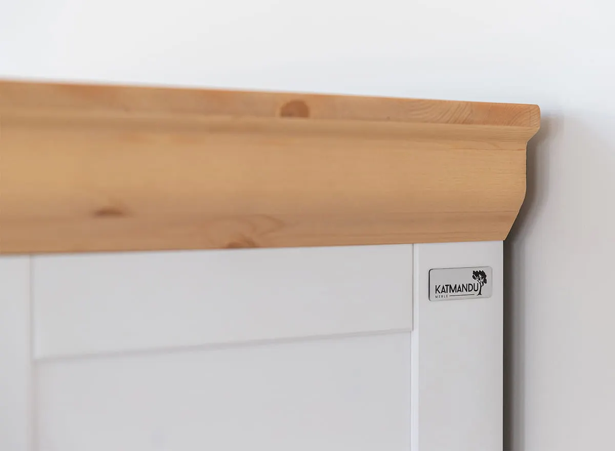 Komoda mała MARONE ELITE 2-drzwiowa z 2 szufladami - biały, złocisty - PLMEL40