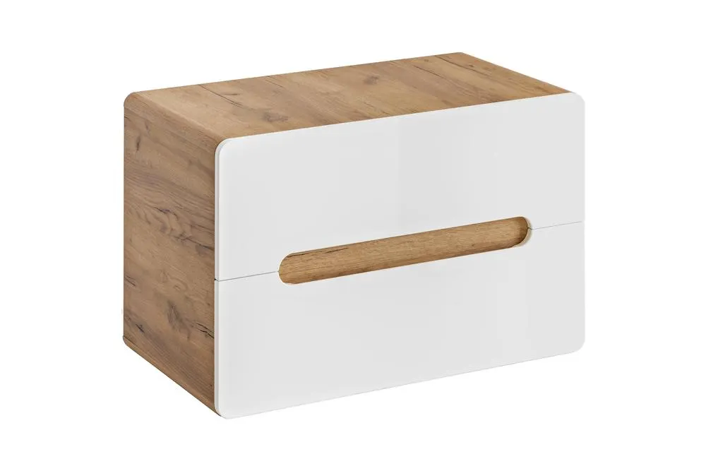 Szafka pod umywalkę z 2 szufladami ARUBA dąb craft, biały 80x53x46cm Szafka pod umywalkę z 2 szufladami ARUBA dąb craft, biały 80x53x46cm