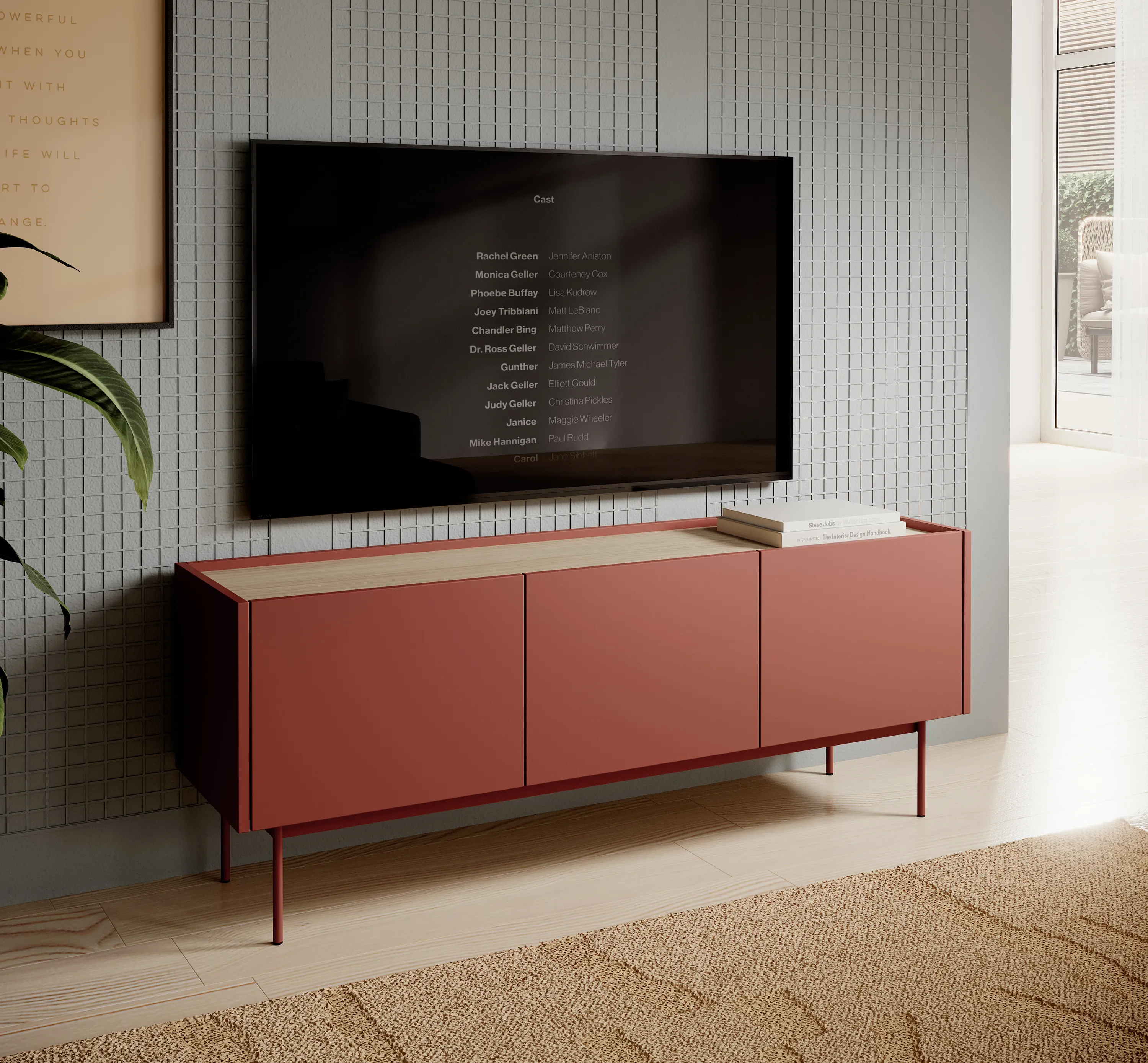 Szafka RTV 3-drzwiowa COLOR ceglasty
