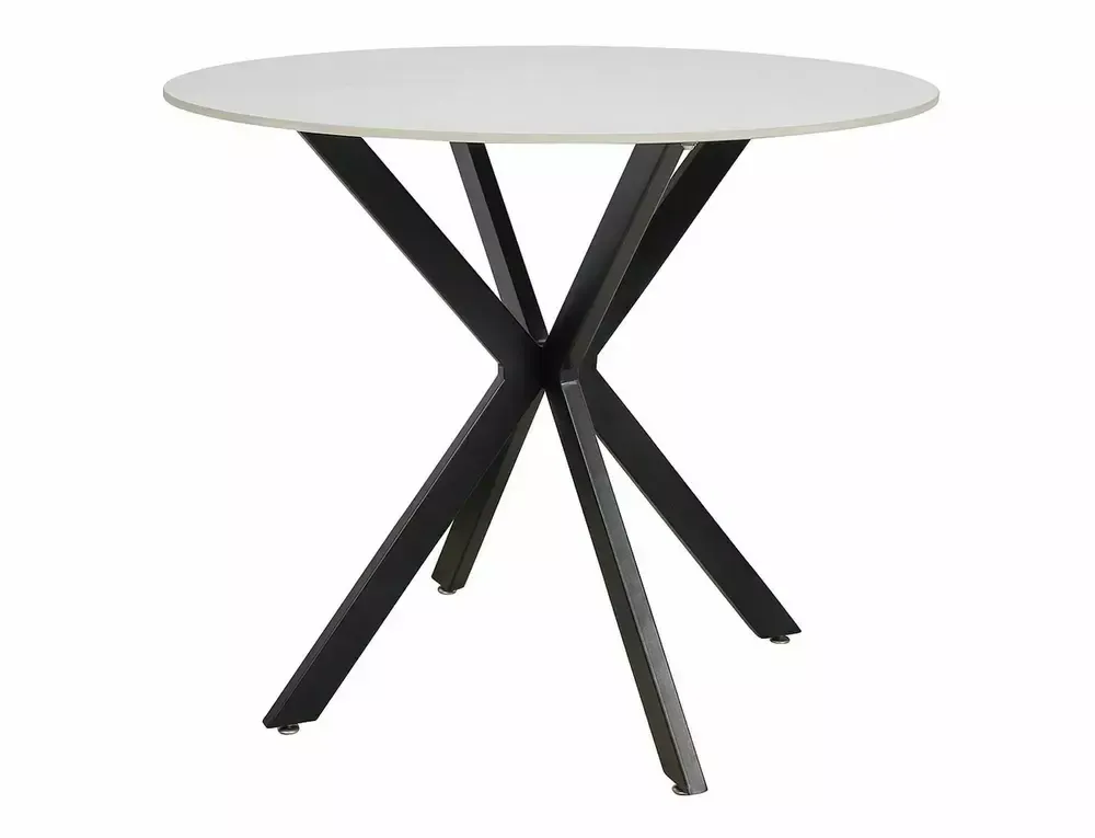 Stół okrągły TALIA 90 cm biały mat efekt marmuru Stół okrągły TALIA 90 cm biały mat efekt marmuru