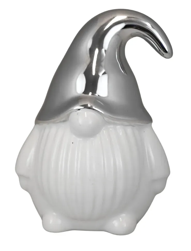 SKRZAT ceramiczny MAŁY biały ze srebrną czapką SKRZAT ceramiczny MAŁY biały ze srebrną czapką