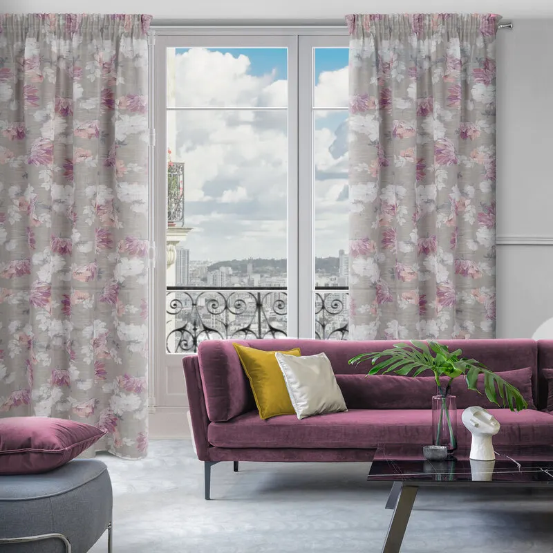 ZASŁONA GOTOWA SHERRY NA TAŚMIE 140 X 300 CM SREBRNY - EU_410672