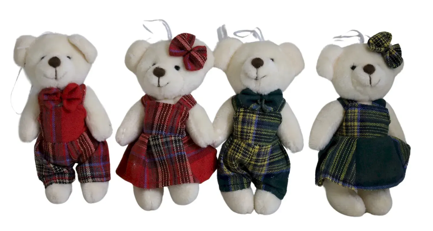 Breloczek MIŚ BIAŁY 4 sztuki wielokolorowe