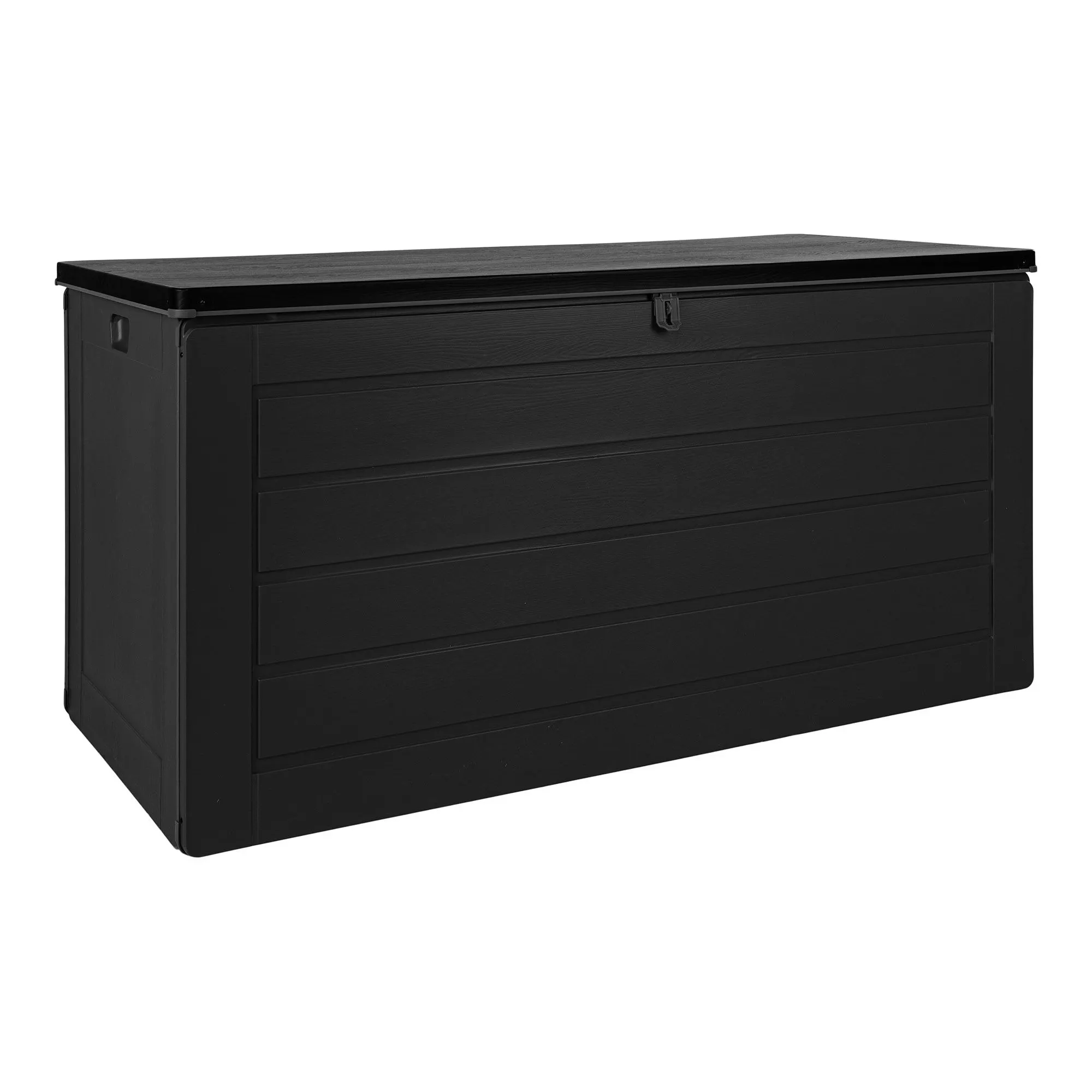 Skrzynia ogrodowa DUBROVNIK plastikowa 146x61x64 cm 680 L - czarna