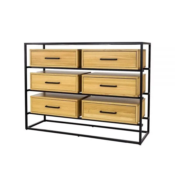 Komoda dębowa KD371 Miodowy DREWMAX