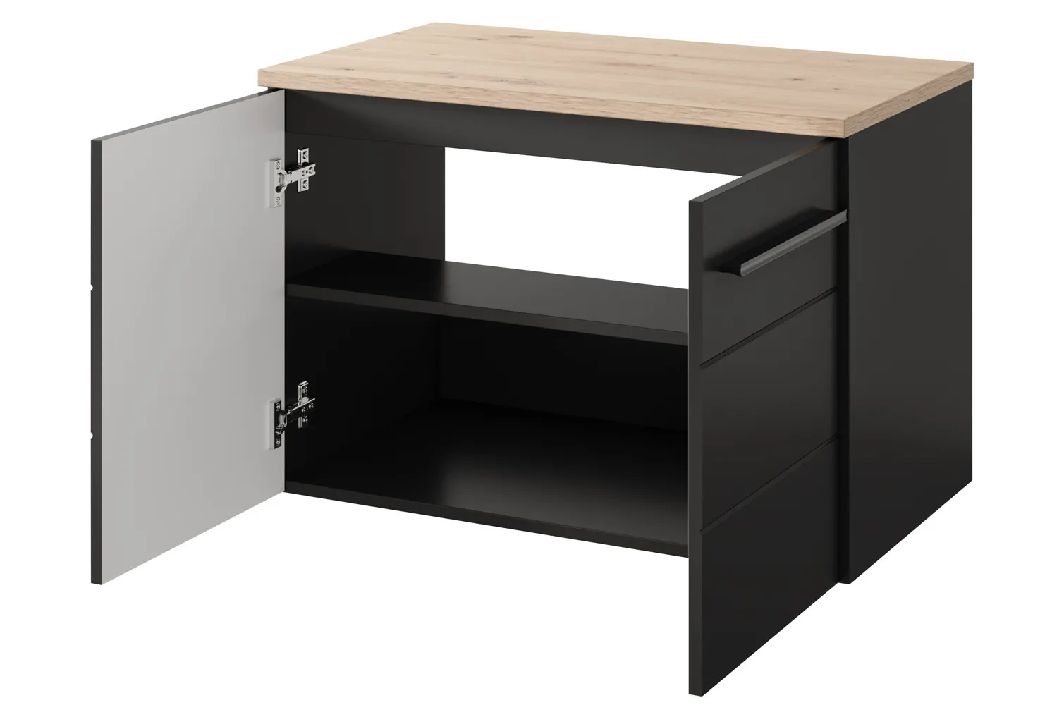 Szafka pod umywalkę SWING wisząca 57x60 czarny mat - TH-100-1886