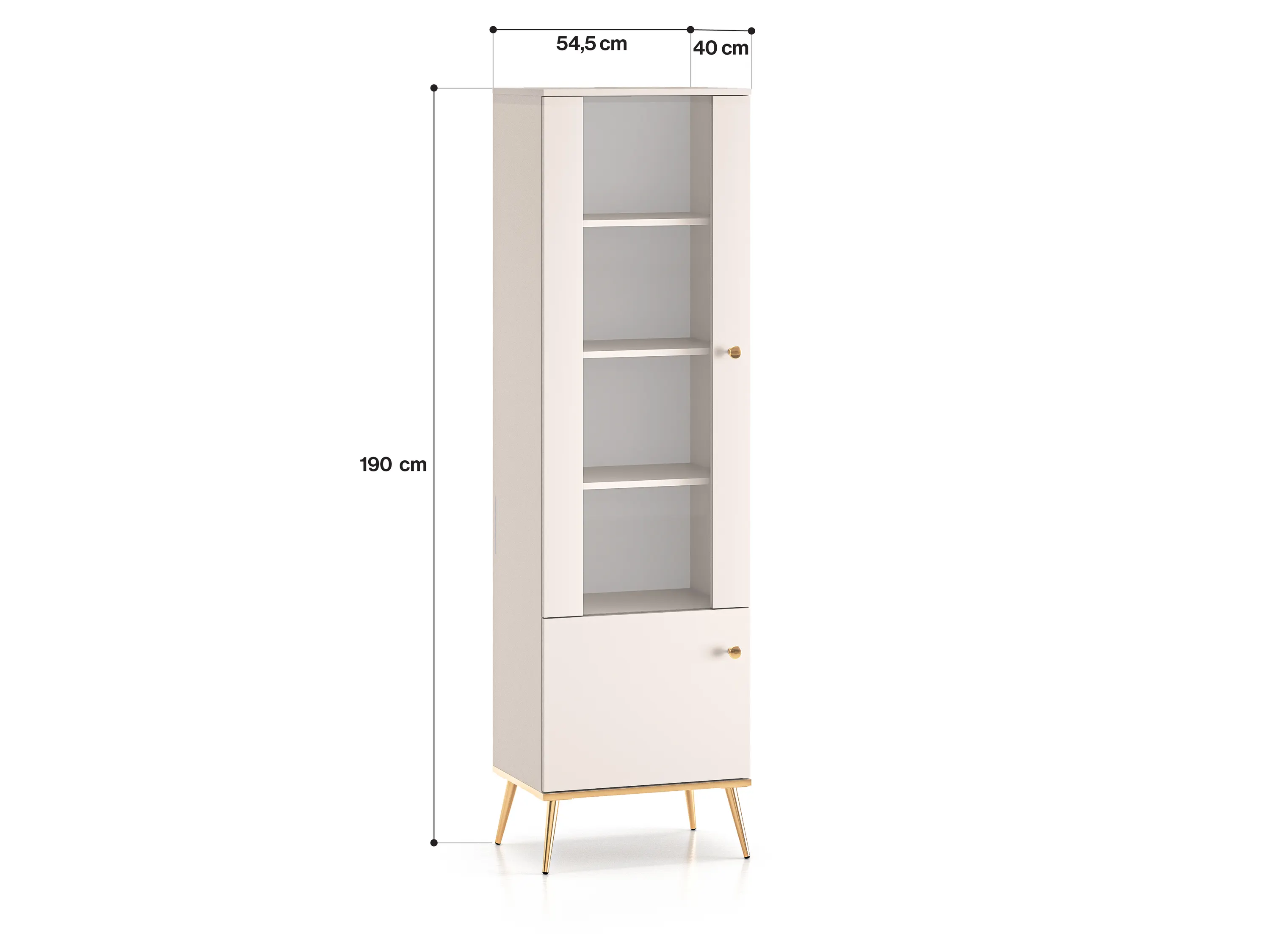 Witryna 2-drzwiowa SELGIN 01 kaszmirowy, złoty - 1SELG01-001