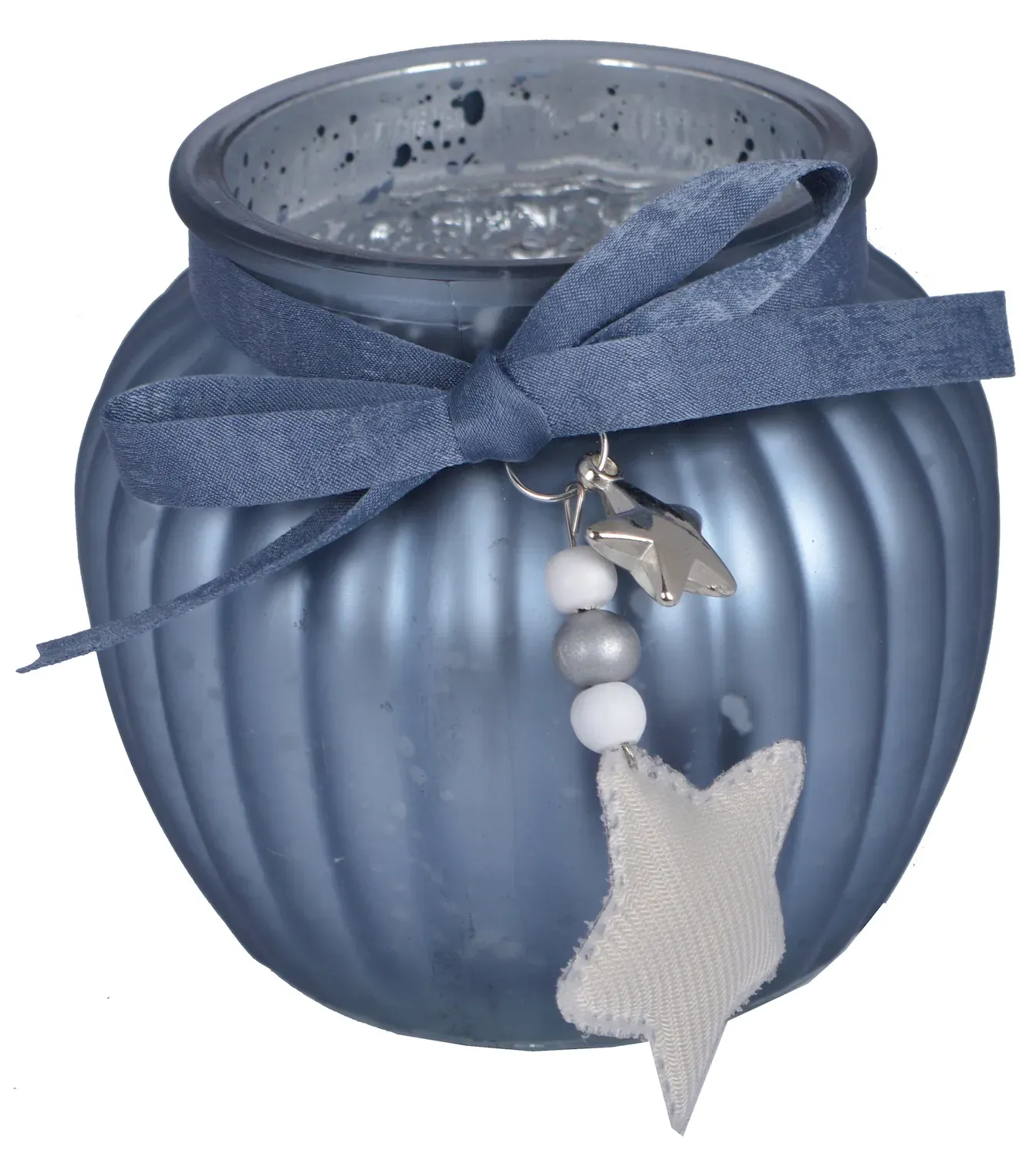 ŚWIECZNIK szklany Z GWIAZDĄ 2990 niebieski mat ŚWIECZNIK szklany Z GWIAZDĄ 2990 niebieski mat