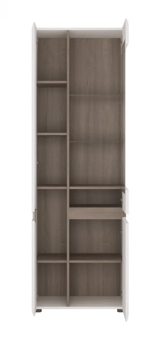 Witryna 3-drzwiowa PRAWA LINATE TYP 01 Biały, Trufla, Biały połysk - 6001038000062