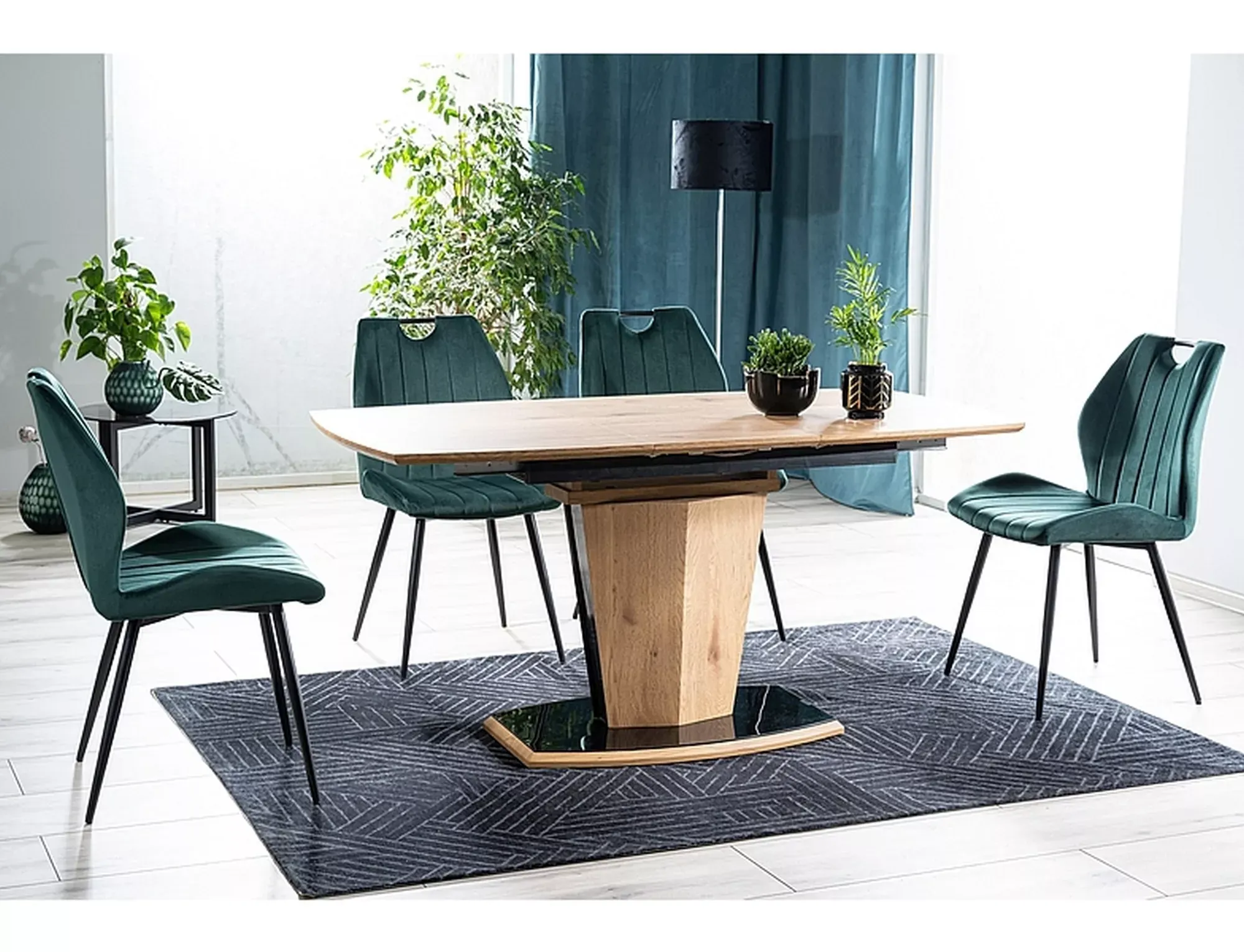 Krzesło tapicerowane ARCO VELVET Bluvel 78 zielony czarny stelaż - ARCOVCZ