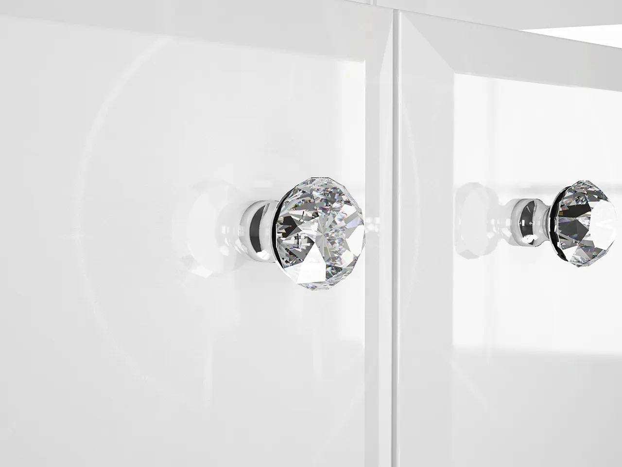 Witryna 4-drzwiowa GLAMOUR 01 - biały połysk - 1GLAM01-001