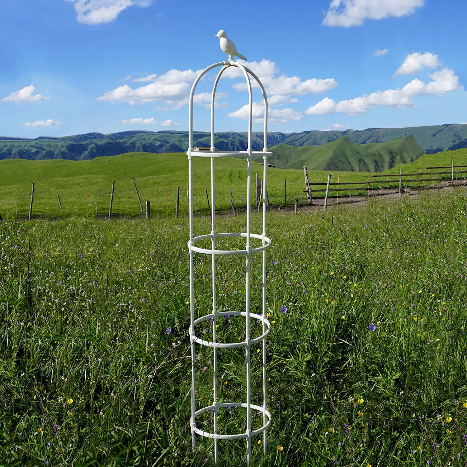 Metalowa pergola na róże CULTIVO 210 cm biała - FG006757