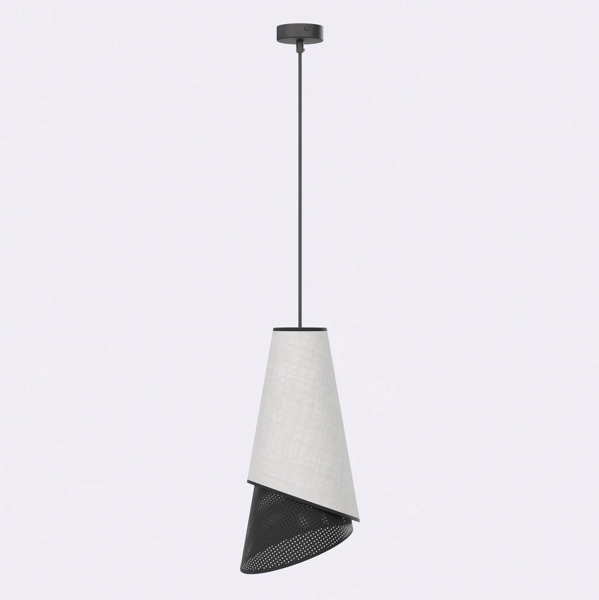 Lampa wisząca z perforowanym kloszem MODA 1 szary czarny