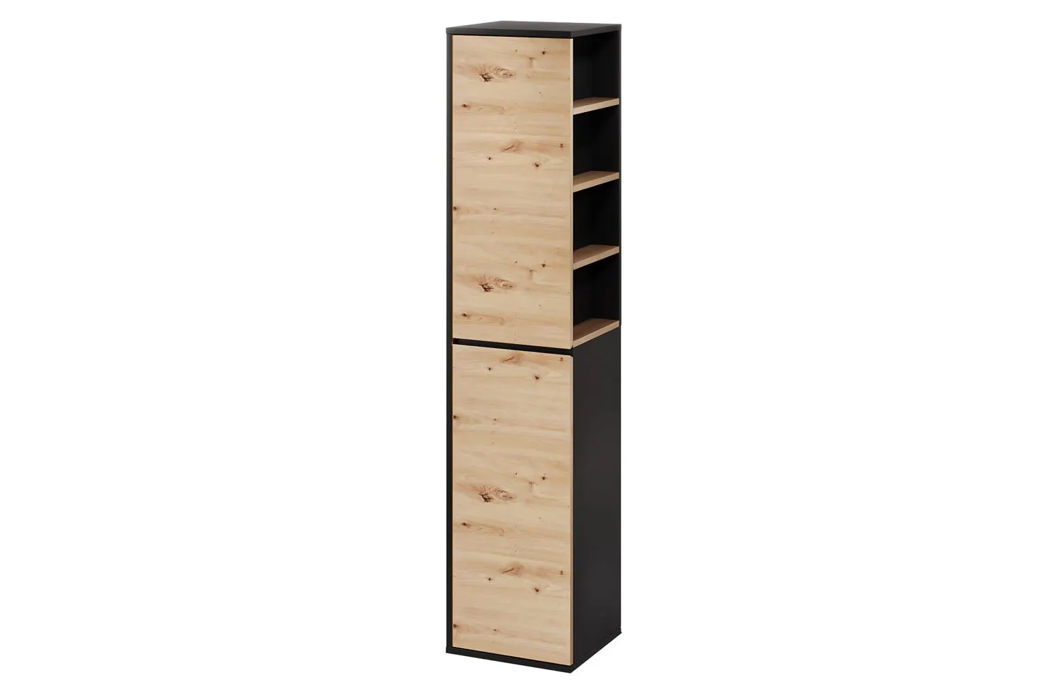 Szafka łazienkowa wisząca MOSSA lewa 160x35 dąb artisan/czarna