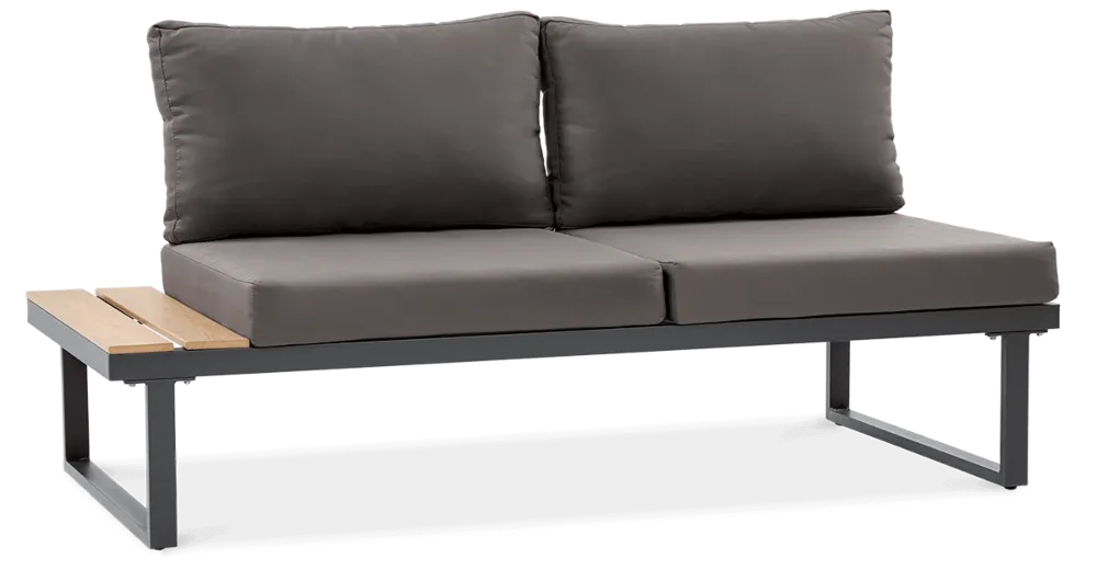 Narożnik ogrodowy modułowy EMERSON ze stolikiem ciemnoszary - FG003442