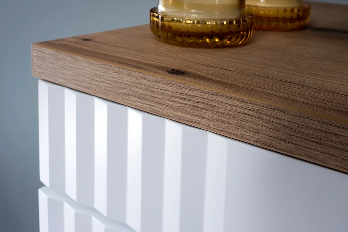 Szafka pod umywalkę z 2 szufladami FIJI biała 80x62x46cm - FIJI_WHITE_82-80-D-2S