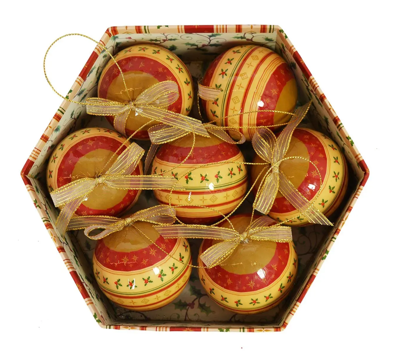Komplet 7 bombek w ozdobnym pudełku 6602 wielokolorowe