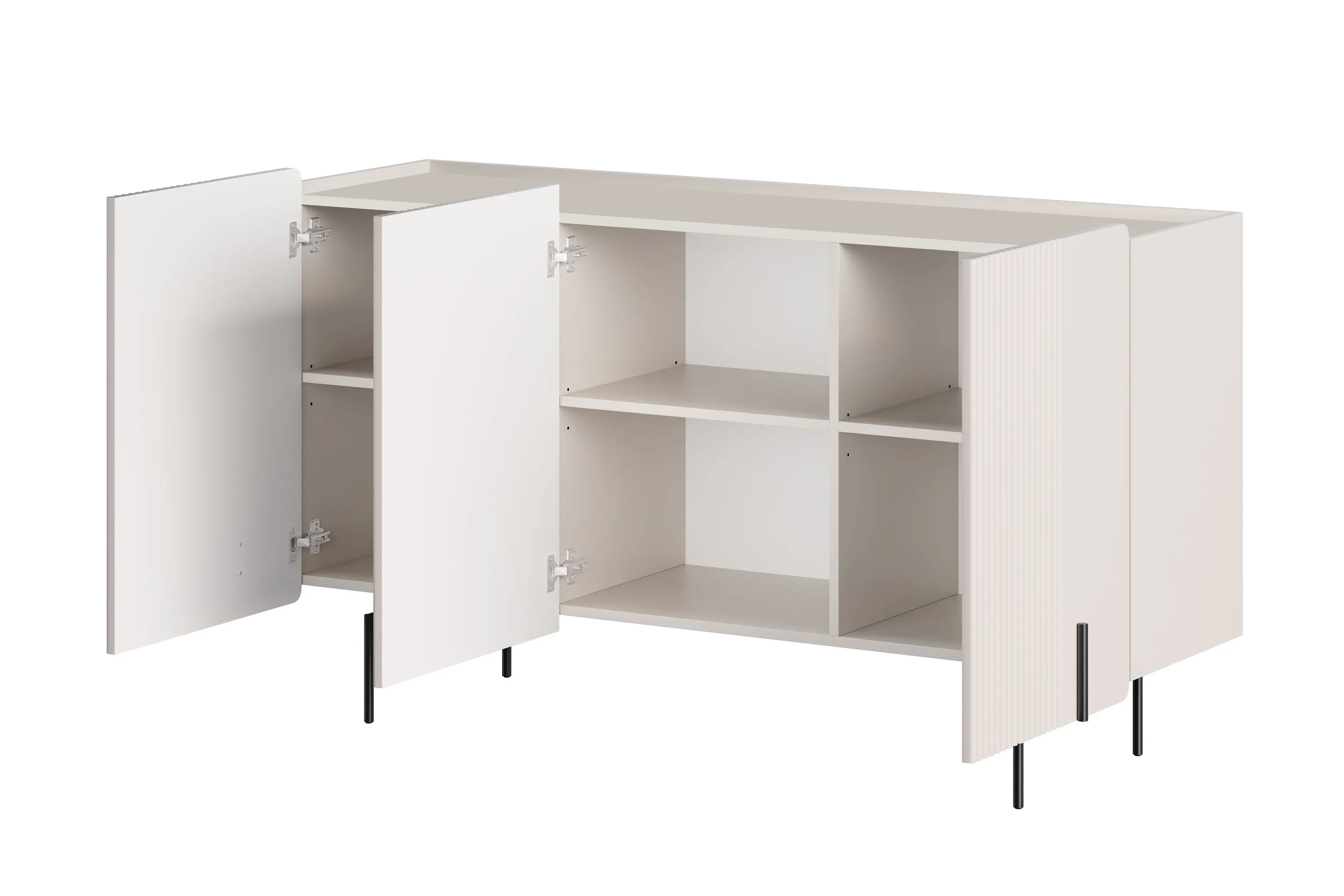 Komoda 3-drzwiowa MALMI 150cm - kaszmirowa czarne nogi - B_167023