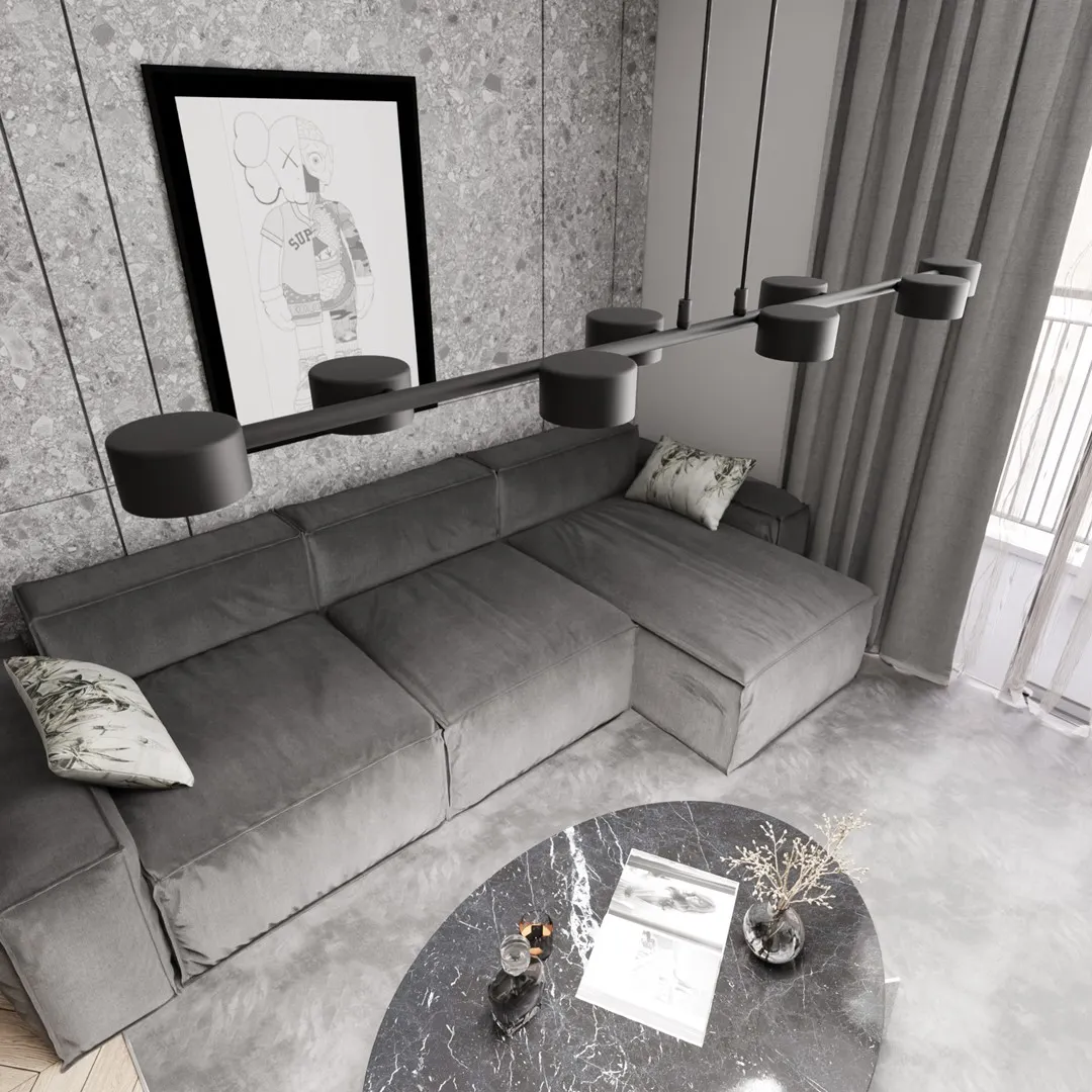 Lampa wisząca MEGARA 8 BL czarna - 1439/8