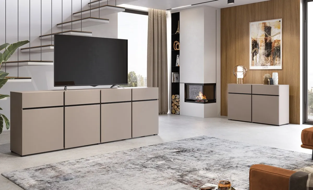 Komoda 4-drzwiowa z szufladami CROSS 225 cm congo - 24CWMY25