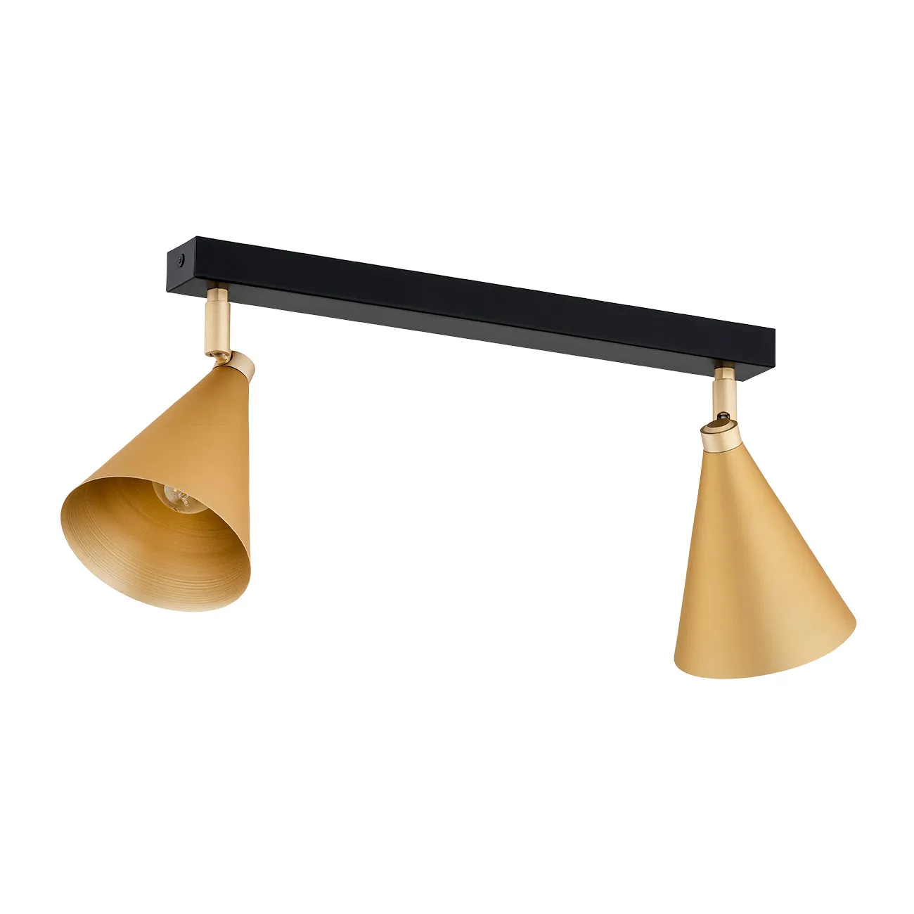 Plafon kinkiet LUCINDA metalowy czarny złoty 63x20cm - 7149