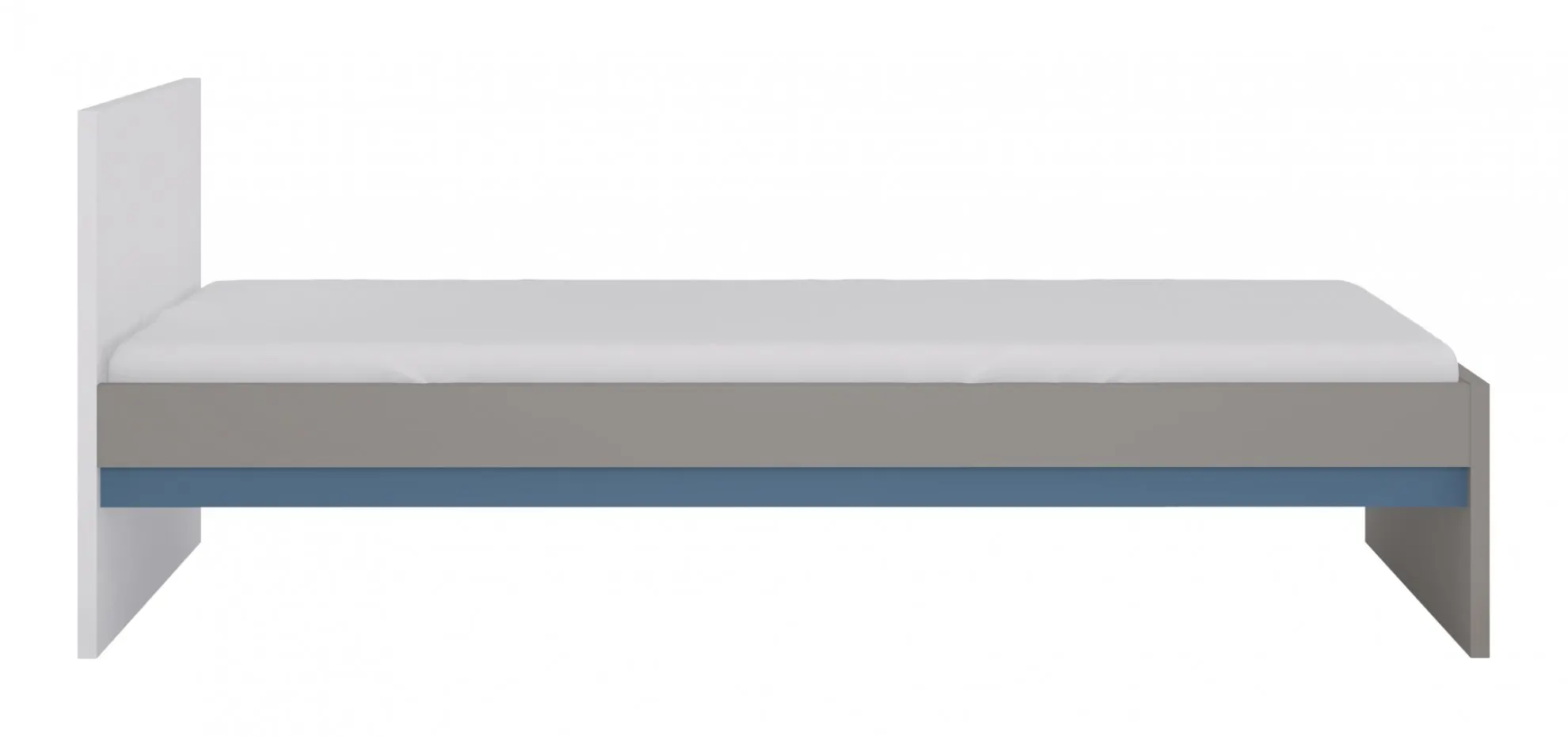 Łóżko jednoosobowe LASER 90x200 Szary, Biały, Niebieski LASZ01B - 6000000001606