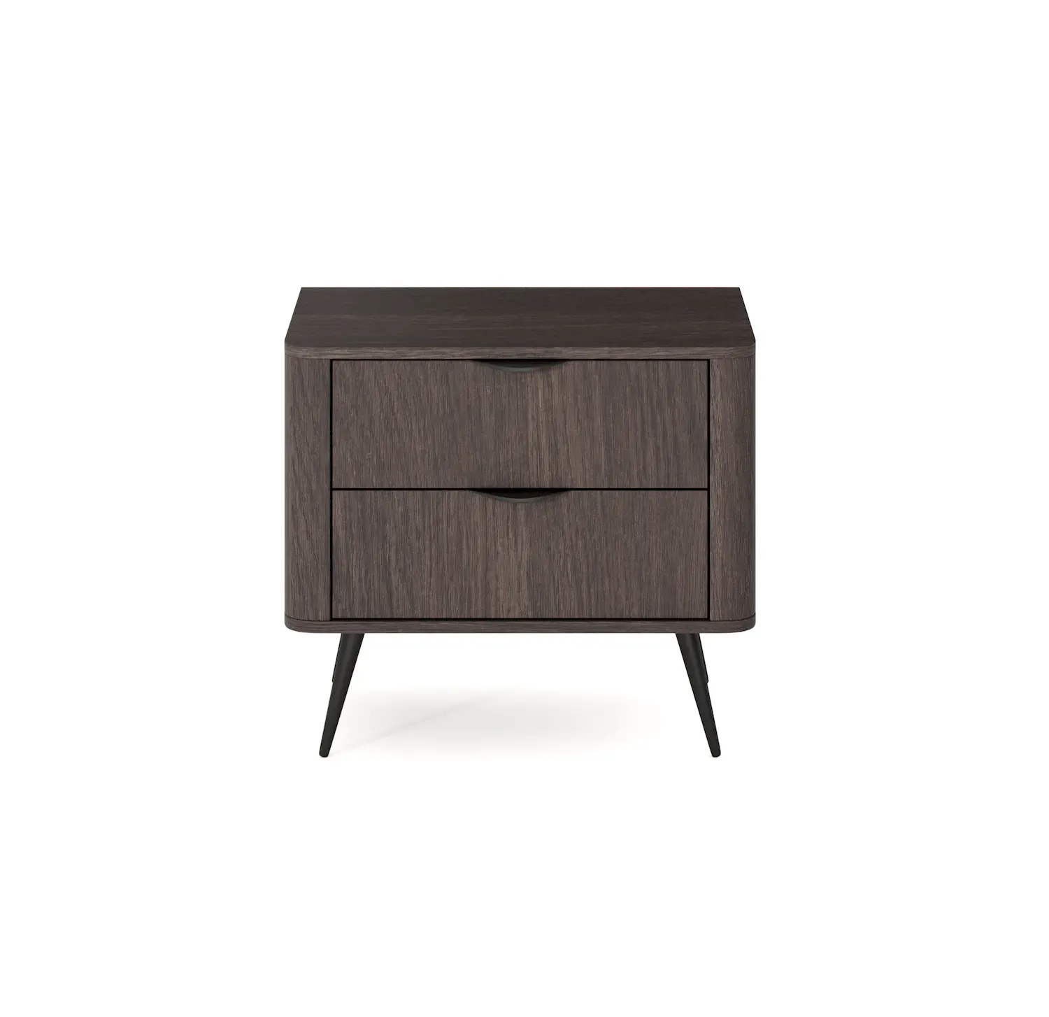 Szafka nocna z 2 szufladami VERIS dąb dunin czarny - LA_VERIS_STOLIK_NOCNY