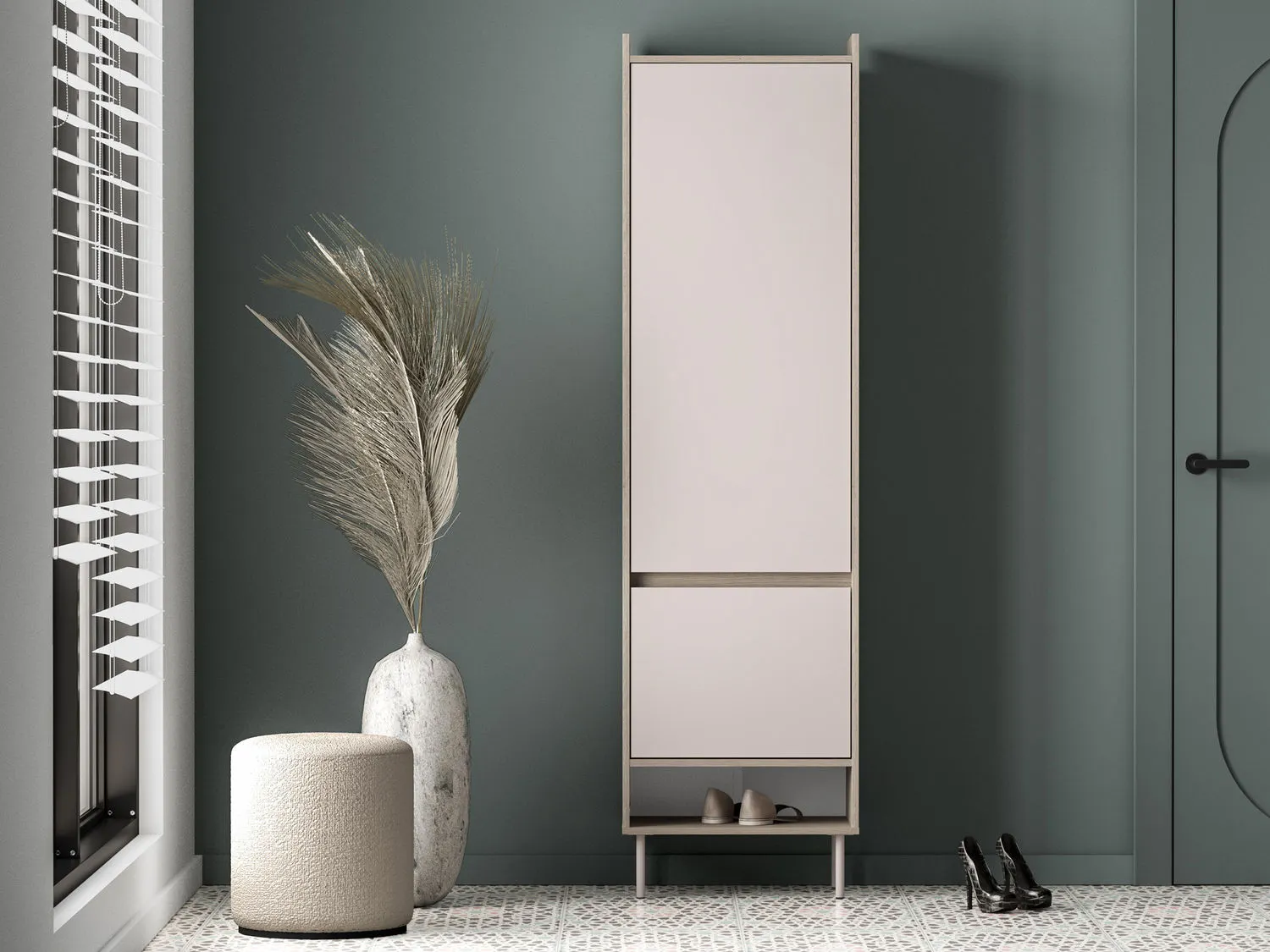 Szafa z drążkiem i półkami VOCO 54x200 L/P dąb cremona/kaszmir - 1VOCO01-001