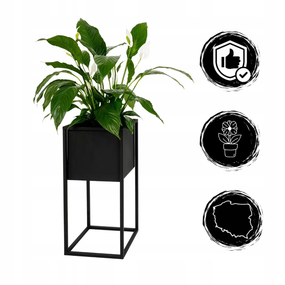 DONICZKA-osłonka na donice metalowa MONACO S czarna - LD_TZ000032