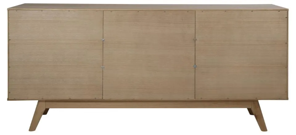 Komoda 2-drzwiowa z 4 szufladami ANAIS 180x44x84 Fornir dębowy olejowany — zdjęcie 9
