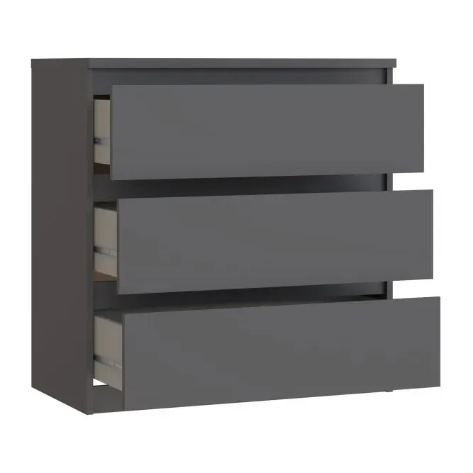 Komoda z 3 szufladami CHELSEA 77 cm Uni Wolfram szary - CHLK23-U27S