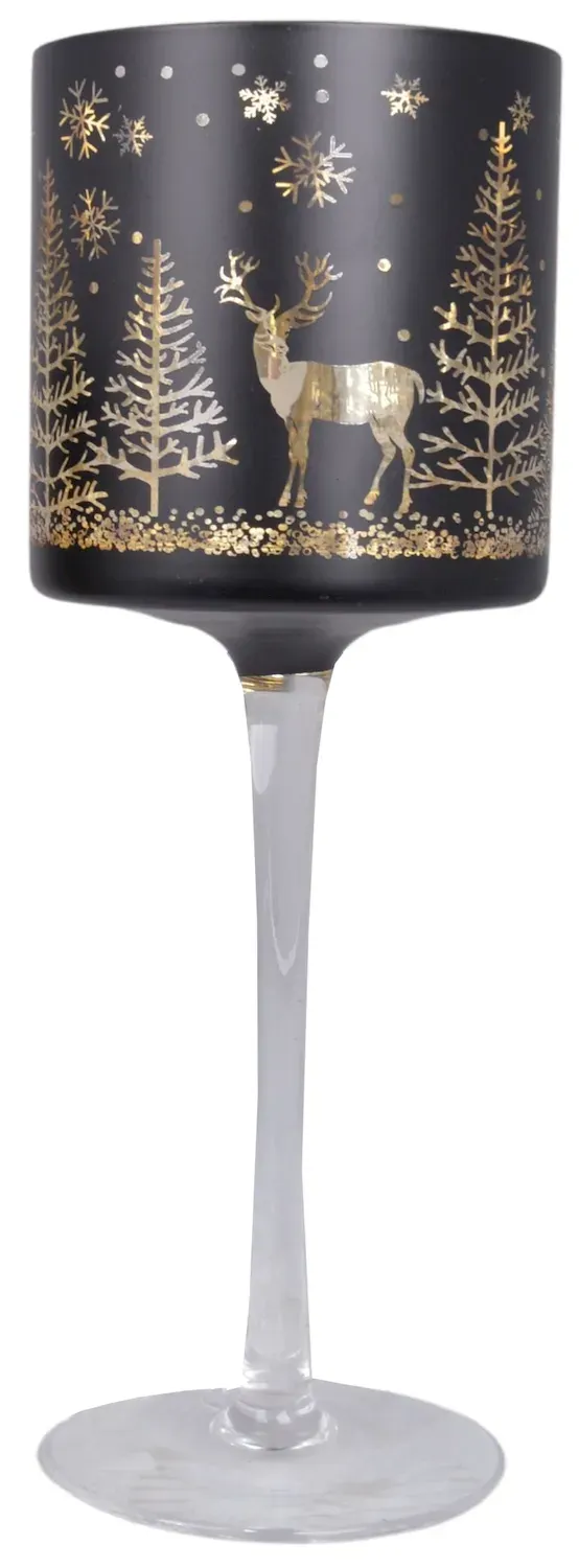 Kielich szklany Z RENIFEREM wysoki