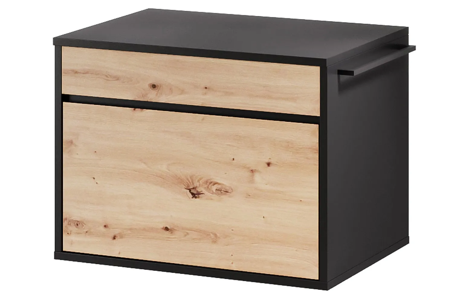 Szafka pod umywalkę z szufladą MOSSA wisząca 45x60 dąb Artisan/czarny - WG-100-1831