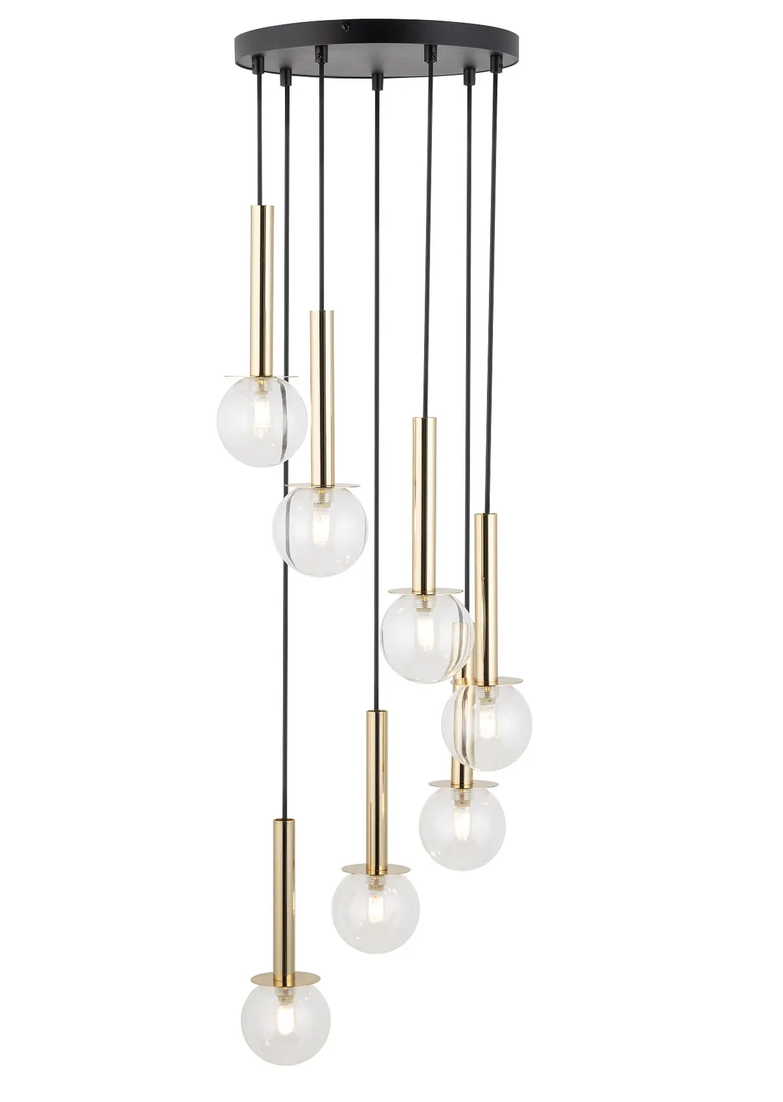 Lampa wisząca DAISY 7 czarno-złota Lampa wisząca DAISY 7 czarno-złota